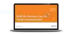 Laptop with Build the Business Case for Visual Communication on the screen